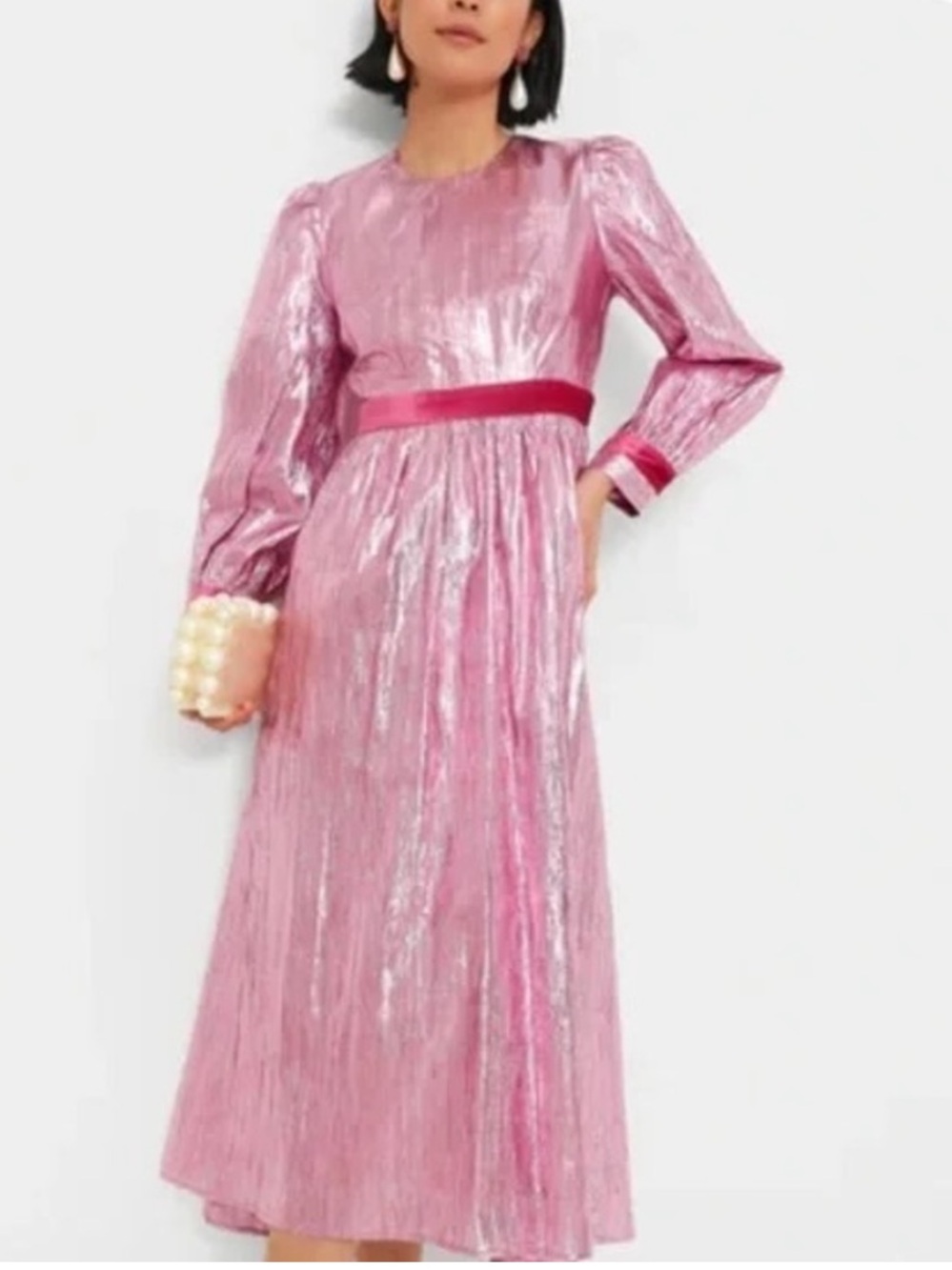 Tuckernuck hyacinth house pink metallic dress gown